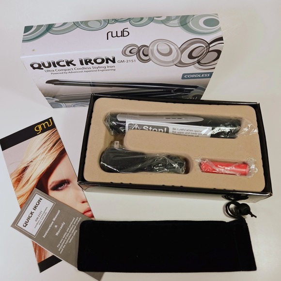 GMJ Beauty Other - GMJ Quick Iron Ultra Compact Cordless Styling Iron Ceramic Tourmaline Plate Gift